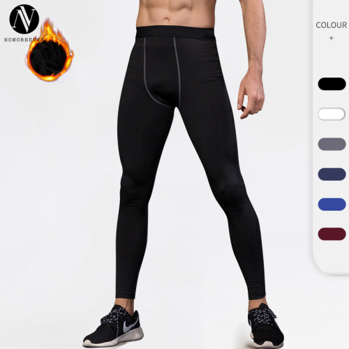 1022Custom OEM & ODM Winter Fleece-Lined PRO Sports Compression Long Pants | Quick-Dry Fitness Apparel, Moisture-Wicking Slim-Fit | Ideal for Wholesale & Sourcing in North America & Europe