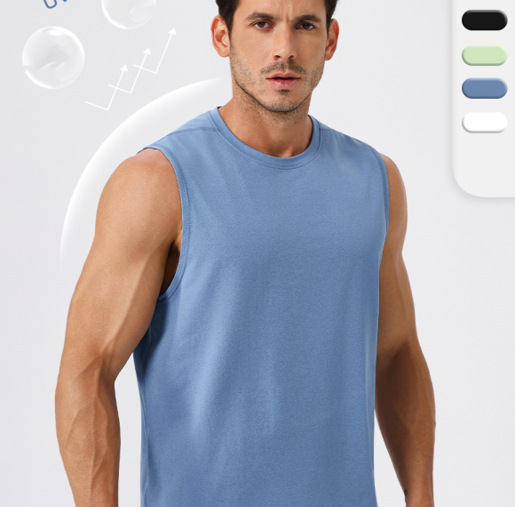 Bulk Men's Running Fitness Quick-Dry Sleeveless Vest - Anti-Bacterial, Breathable Sports Tank Top with Sun Protection | OEM & ODM Solutions 51119 for Wholesale Partners