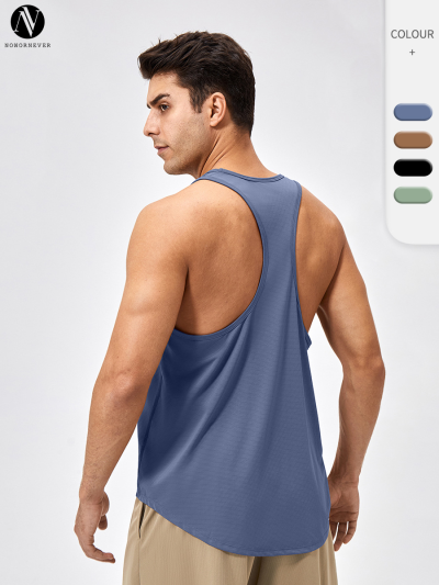 41115European & American Men's Loose Fitness Vest | OEM, ODM & Wholesale Sports Top | Quick-Dry Breathable Round Neck Training Tank Top | Your Trusted Sourcing Partner for Quality Gym Apparel