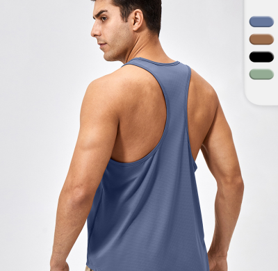 41115European & American Men's Loose Fitness Vest | OEM, ODM & Wholesale Sports Top | Quick-Dry Breathable Round Neck Training Tank Top | Your Trusted Sourcing Partner for Quality Gym Apparel