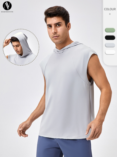 OEM & ODM European & American Men's Wide-Strap Sports Vest - Loose Quick-Dry Basketball Running Hooded Fitness Tank Top 41116 | Wholesale Activewear and Sourcing Agents
