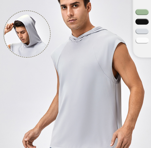 OEM & ODM European & American Men's Wide-Strap Sports Vest - Loose Quick-Dry Basketball Running Hooded Fitness Tank Top 41116 | Wholesale Activewear and Sourcing Agents