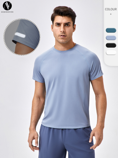 Outdoor Men's Summer Sports Reflective Quick-Dry T-Shirt - Bulk Supply of Breathable Loose Fit Running & Fitness Top | OEM, ODM Services Offered41230