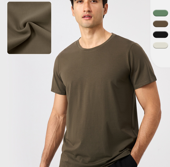 51235OEM & ODM Men's Loose Sports Short Sleeve Modal Cooling T-Shirt - Breathable Fitness Wear for Outdoor Activities, Quick-Dry Round Neck Running Top - Ideal for Wholesale & Sourcing Agents
