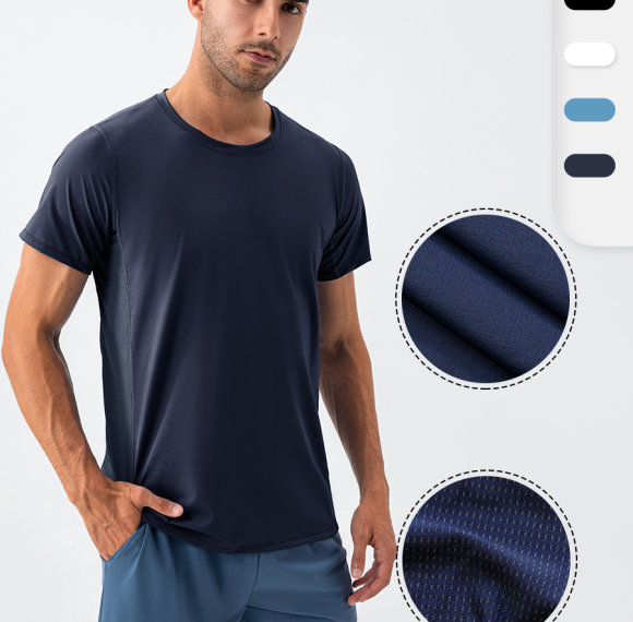 Men's Loose Fit Cooling Fitness T-Shirt - Breathable Quick-Dry Mesh Splicing for Sports & Training | OEM & ODM Activewear Wholesale Supplier31225