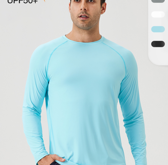 Men's Ice Silk Sun Protection Sports Long Sleeve T-Shirt - OEM & ODM Available for Wholesale & Sourcing Agents - Breathable Cooling Outdoor Running Fitness Top 41520