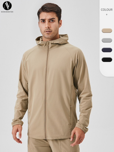 41522Autumn/Winter Men's Sports Jacket - Zipper Windproof Hooded Outdoor Fitness Wear | OEM/ODM Manufacturing for Wholesale | Ideal for Activewear Sourcing Agents and Brand Partners