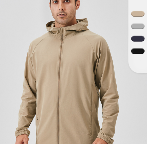 41522Autumn/Winter Men's Sports Jacket - Zipper Windproof Hooded Outdoor Fitness Wear | OEM/ODM Manufacturing for Wholesale | Ideal for Activewear Sourcing Agents and Brand Partners