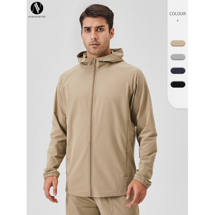41522Autumn/Winter Men's Sports Jacket - Zipper Windproof Hooded Outdoor Fitness Wear | OEM/ODM Manufacturing for Wholesale | Ideal for Activewear Sourcing Agents and Brand Partners