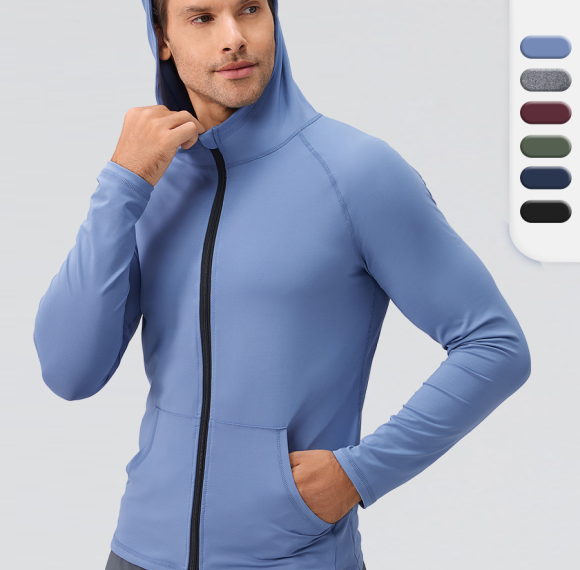 Wholesale Men's Autumn/Winter Sports Jacket - Quick-Dry Zippered Stand Collar Long Sleeve Fitness Running Jacket 31610 | OEM & ODM Manufacturing Services