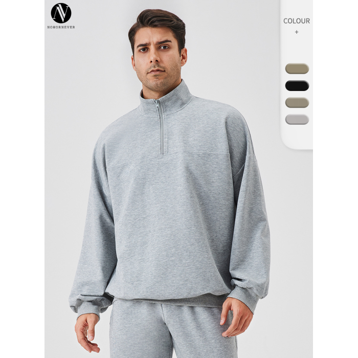 Men's Autumn/Winter Sports Hoodie - Loose Stand Collar, Half-Zip Long Sleeve for Casual Training | OEM, ODM, Wholesaling Available for Fitness Wear 41521