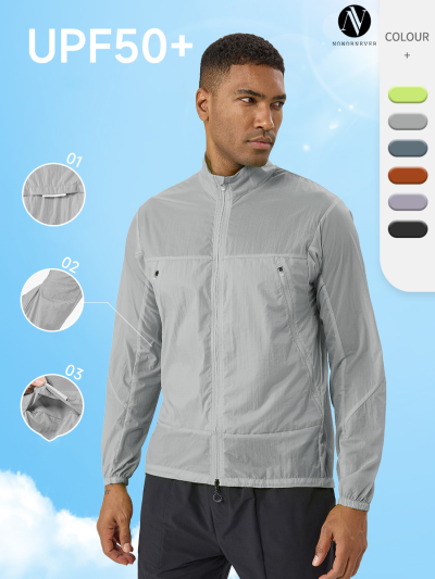 D16008Men's Lightweight Sun Protection Jacket | Summer Quick-Dry Anti-UV Sports Windbreaker    Your trusted OEM/ODM partner for activewear & sportswear, offering private label, wholesale, and bulk manufacturing solutions for global brands, retailers, and distributors.