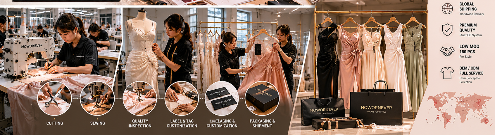 Custom Dress Manufacturers in 2026 How NOWORNEVER Transforms Fashion Dress Drawing Into Premium Custom Made Dress Collections