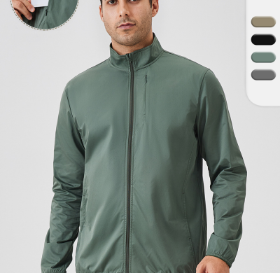 Custom Men's Autumn/Winter Activewear Jacket l 41611Stand collar, windproof, zippered long sleeve running & fitness top. We provide full-service OEM, ODM, OBM, JDM, private label, and contract manufacturing from our China base, partnering with global brands, wholesalers, importers, and distibutors