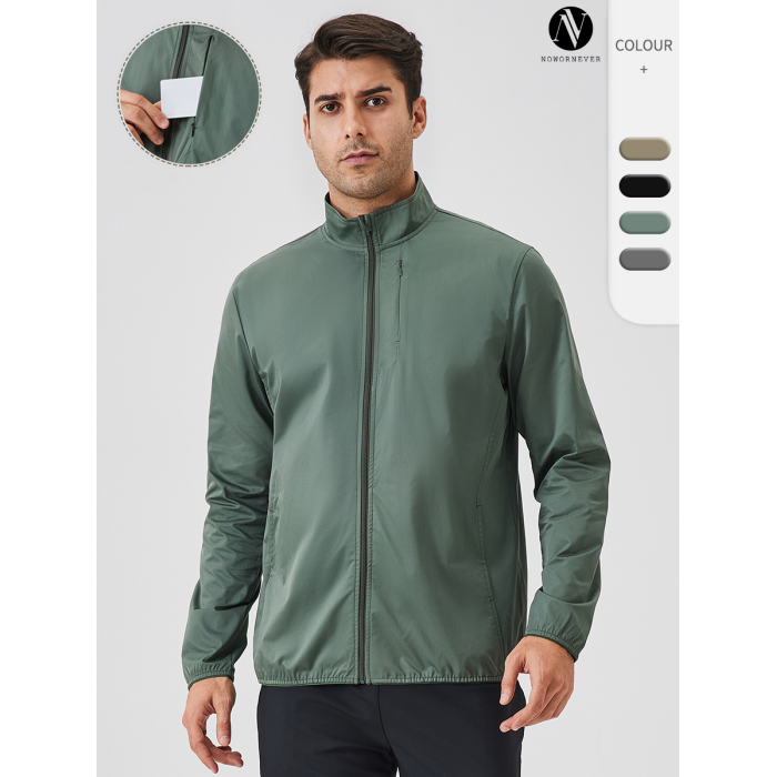 Custom Men's Activewear Jacket OEM ODM Wholesale Supplier | Stand Collar Windproof Zippered Running & Fitness Apparel Manufacturing for Brands & Importers.41611