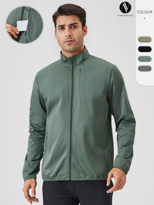 Custom Men's Activewear Jacket OEM ODM Wholesale Supplier | Stand Collar Windproof Zippered Running & Fitness Apparel Manufacturing for Brands & Importers.41611