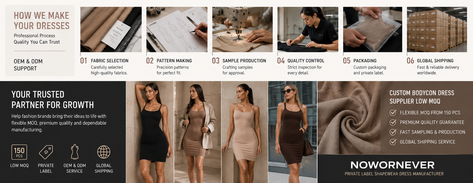 Custom Skims Style Dress Manufacturer  Private Label Shapewear Dress Wholesale Low MOQ
