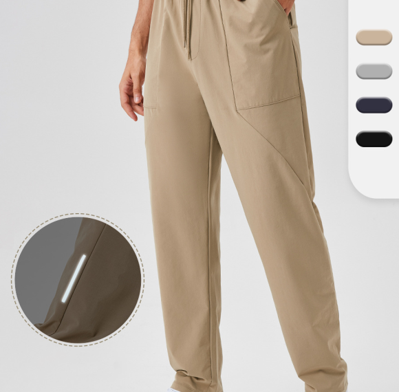 Men's Autumn/Winter Loose Sports Pants Straight Leg Outdoor Casual Running Pants Quick-Dry Fitness Training Long Pants 41346