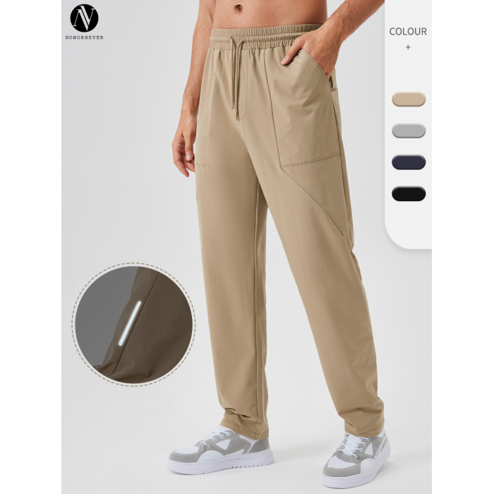 Men's Autumn/Winter Loose Sports Pants Straight Leg Outdoor Casual Running Pants Quick-Dry Fitness Training Long Pants 41346