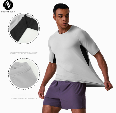 Men's Compression Fitness T-Shirt OEM ODM Manufacturer | Breathable Elastic Short Sleeve Sportswear for Wholesale BrandsAL68199