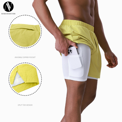 Double Layer Men's Sports Shorts Wholesale OEM ODM Supply | Quick-Dry Breathable Athletic Performance for Gym Workout Basketball ActivewearB137