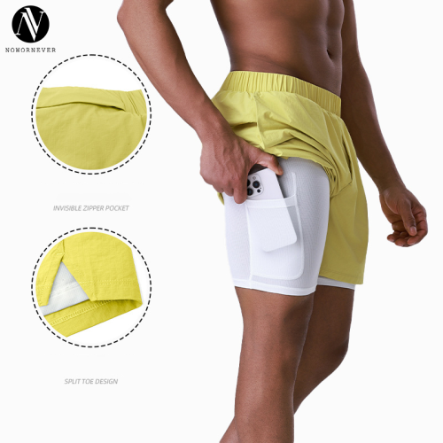 Double Layer Men's Sports Shorts Wholesale OEM ODM Supply | Quick-Dry Breathable Athletic Performance for Gym Workout Basketball ActivewearB137