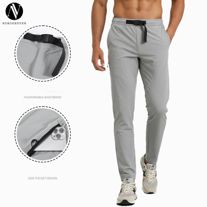 Technical Cargo Pants Men's Quick-Dry OEM ODM Apparel Supplier for Fitness Hiking Mountaineering with Zipper Belt Feature, Custom Manufacturing & Wholesale SupplyS1393