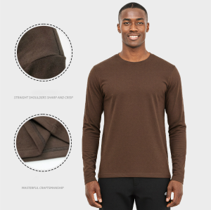 Men's Thermal Dralon Training Fitness T-Shirt OEM ODM Wholesale Supplier | Fleece Lined Long Sleeve Base Layer for Custom Activewear & Bulk Order ManufacturingAL68174