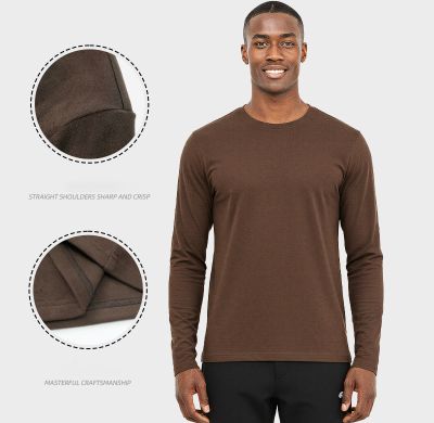 Men's Thermal Dralon Training Fitness T-Shirt OEM ODM Wholesale Supplier | Fleece Lined Long Sleeve Base Layer for Custom Activewear & Bulk Order ManufacturingAL68174
