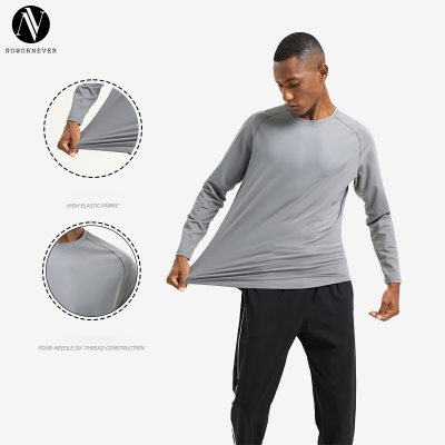 Fleece-Lined Men's Sports Long Sleeve T-Shirt Supplier | OEM ODM Private Label Custom Activewear Manufacturing for Gym & Running ApparelAL68173
