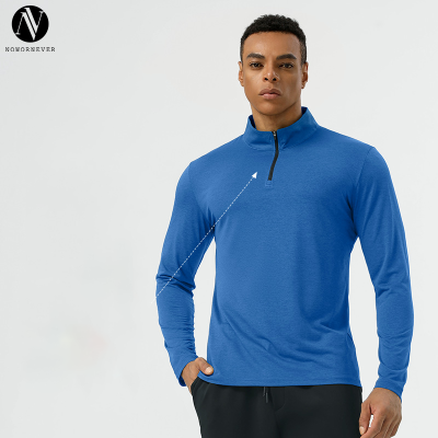 Men's Moisture-Wicking Half-Zip Sports Top | Manufacturer & Supplier for Private Label, Contract Manufacturing of Long Sleeve Breathable Performance Activewear.AL16877