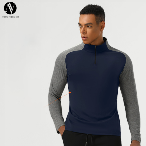 Men's Fitness Long Sleeve Jersey OEM ODM Wholesale Supplier - Custom Nylon High-Elastic Color-Block Cycling & Workout Wear ManufacturingAL16867