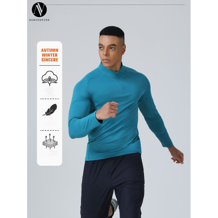 Half-Zip Fitness Running T-Shirt OEM ODM Manufacturer for Custom Long Sleeve Quick-Dry Breathable Sports Training Wear Wholesale Global Supply.AL68147