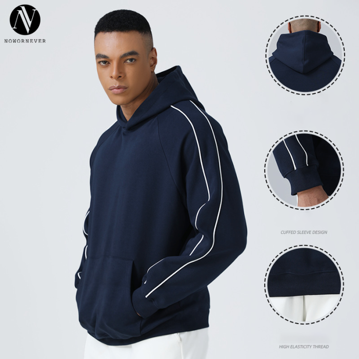 Solid Color Combed Cotton Men's Hoodie Bulk Supply & OEM/ODM Manufacturing for Autumn Sweatshirts, Pure Cotton Custom Apparel Production for Brands.DH9886