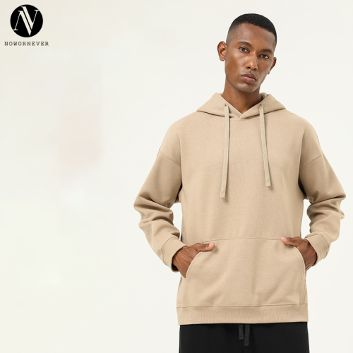 Loose Fit Men's Heavyweight Pullover Hoodie | Contract Manufacturing & Wholesale Supply of Polyester-Cotton Solid Color Sweatshirts for Importers.55015