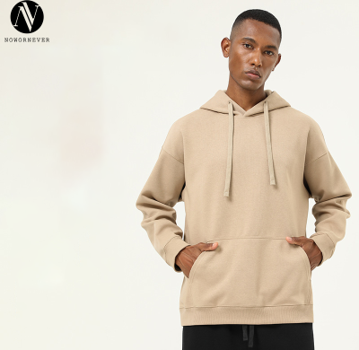 Loose Fit Men's Heavyweight Pullover Hoodie | Contract Manufacturing & Wholesale Supply of Polyester-Cotton Solid Color Sweatshirts for Importers.55015