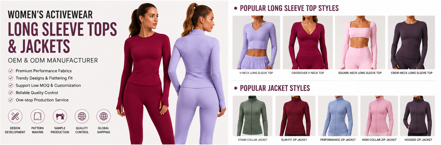 Custom Long Sleeve Shirts How to Choose Reliable Long Sleeve Shirt Manufacturers for Custom Yoga Jacket Production