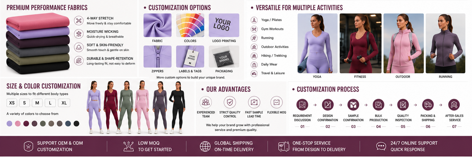 Custom Long Sleeve Shirts How to Choose Reliable Long Sleeve Shirt Manufacturers for Custom Yoga Jacket Production