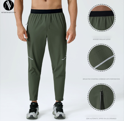 Men's Quick-Dry Running Training Pants OEM ODM Wholesale Manufacturer of Breathable Athletic Performance Wear for Brands & ImportersB107