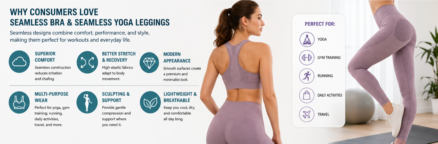 Seamless Bra & Seamless Yoga Leggings Choosing the Best Manufacturer of Custom Seamless Women's Apparel