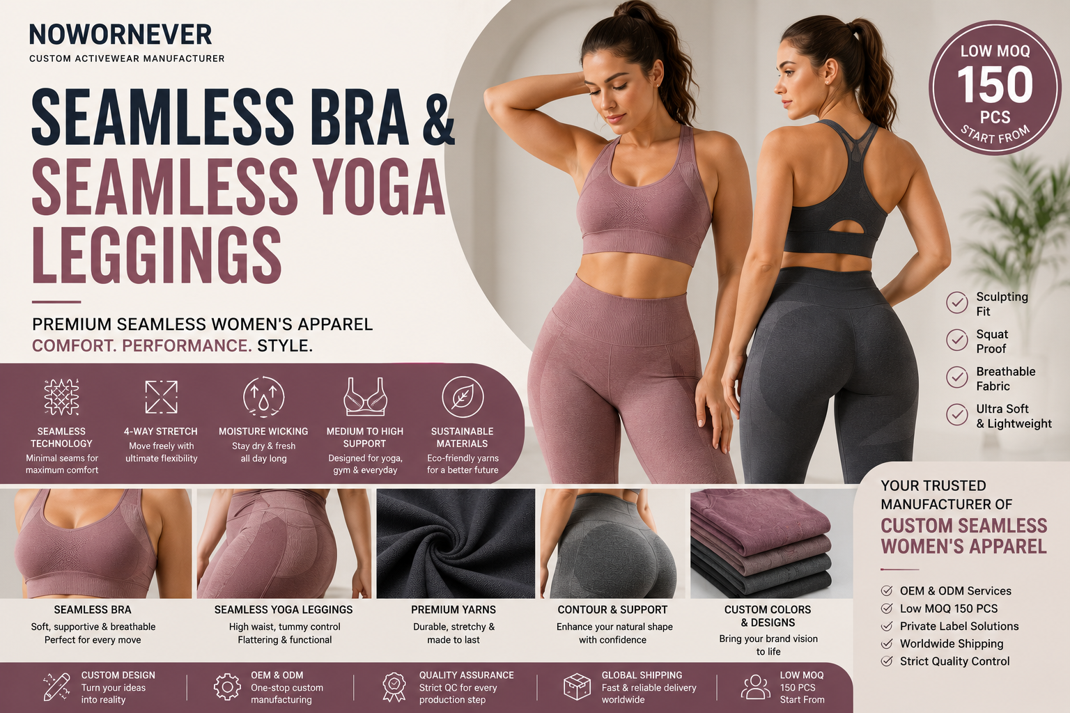 Seamless Bra & Seamless Yoga Leggings: Choosing the Best Manufacturer of Custom Seamless Women's Apparel