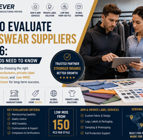 How to Evaluate Sportswear Suppliers in 2026: Choosing the Right OEM Sportswear Manufacturer, Private Label Activewear Manufacturer, and Low MOQ Sportswear Manufacturer