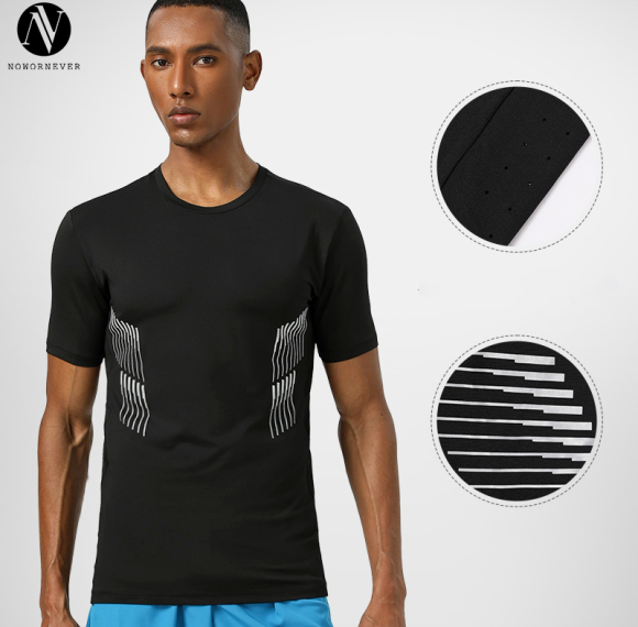Men's Quick-Dry Sports T-Shirt OEM/ODM Custom Manufacturing for Gym Fitness & Outdoor Training Apparel | Reflective Slim Fit Wholesale SupplierAL16891