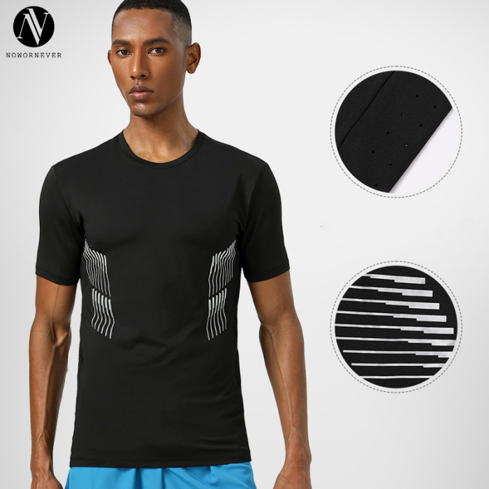 Men's Quick-Dry Sports T-Shirt OEM/ODM Custom Manufacturing for Gym Fitness & Outdoor Training Apparel | Reflective Slim Fit Wholesale SupplierAL16891