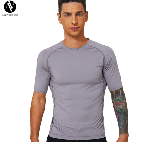 Men's Training Compression T-Shirt, OEM ODM Manufacturer of Quick-Dry Short Sleeve Sportswear for Fitness, Running, Cycling Brands & Wholesalers.AL16829