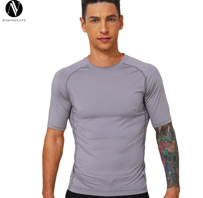 Men's Training Compression T-Shirt, OEM ODM Manufacturer of Quick-Dry Short Sleeve Sportswear for Fitness, Running, Cycling Brands & Wholesalers.AL16829