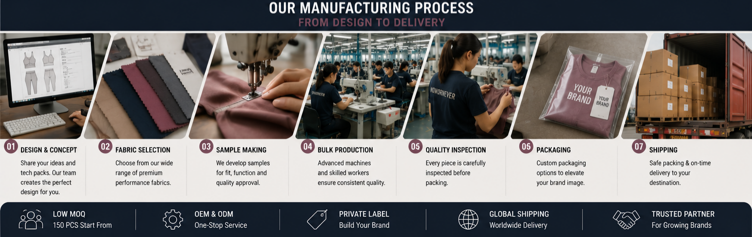 What Buyers Look for in a Custom Sportswear Manufacturer: A Complete Guide to Choosing a Private Label Sportswear Manufacturer with Low MOQ