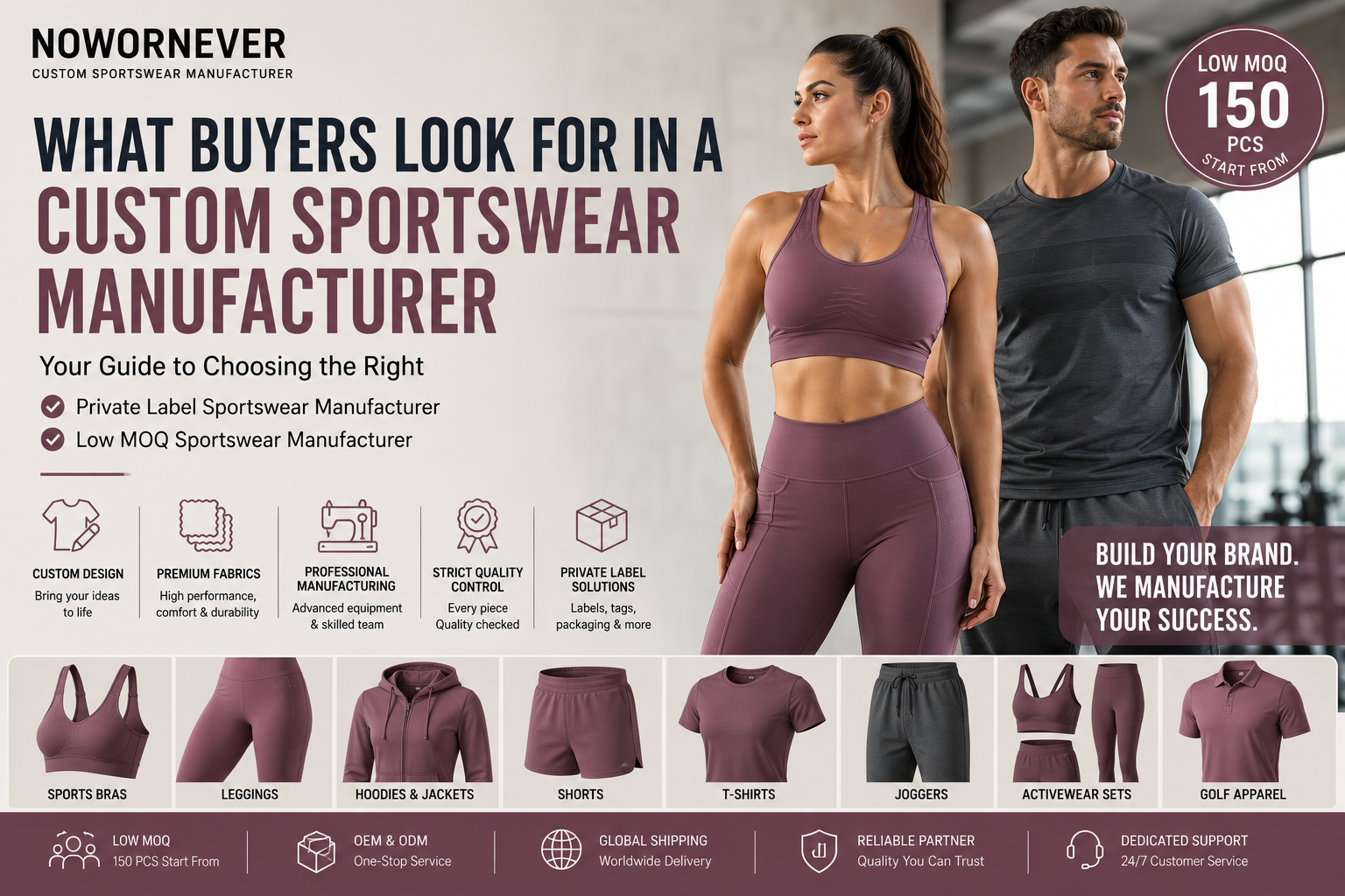 What Buyers Look for in a Custom Sportswear Manufacturer: A Complete Guide to Choosing a Private Label Sportswear Manufacturer with Low MOQ
