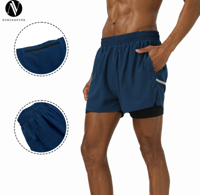 Double Layer 2-in-1 Sports Shorts OEM ODM Wholesale Supplier for Elastic Breathable Reflective Running Marathon Training Fitness Wear Manufacturing & Private Label SolutionsB81