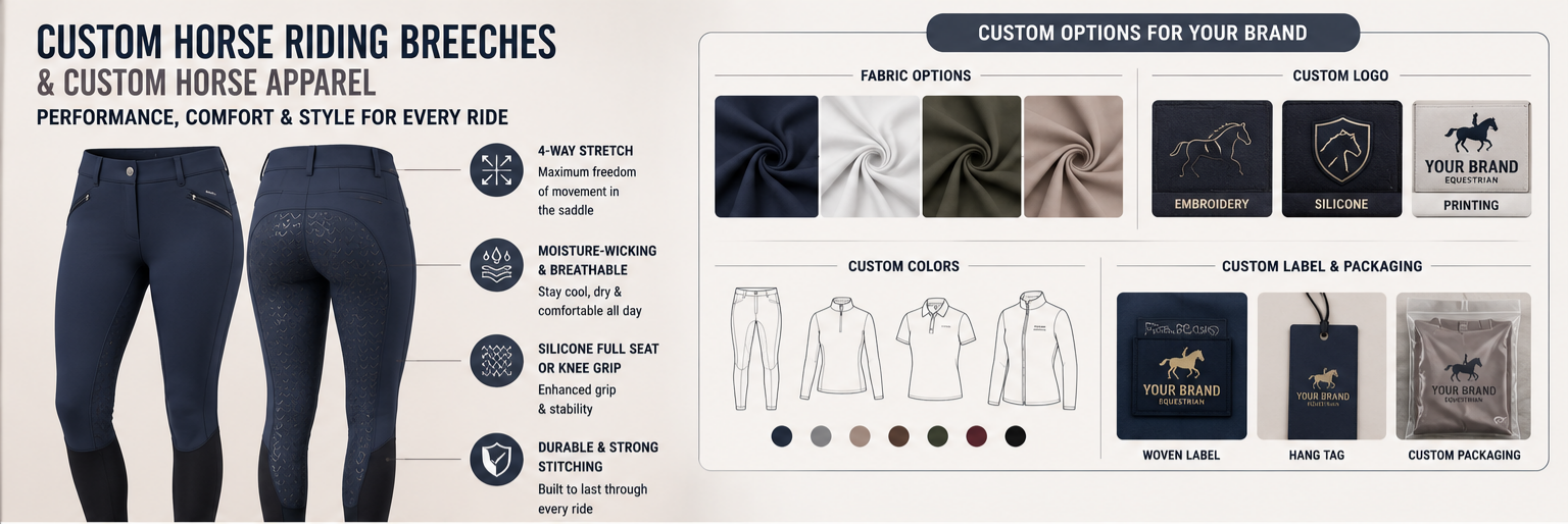 Custom Horse Riding Breeches & Custom Horse Apparel The Complete Guide to Custom Horse Riding Shirts and Equestrian Clothing Manufacturing